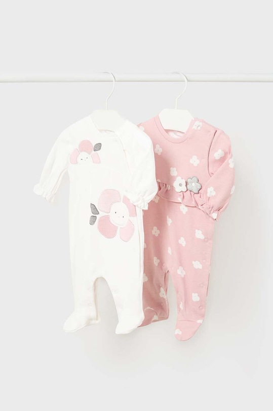 Mayoral Newborn pajacyk niemowlęcy bawełniany 2-pack Produkt niemowlęcy różowy 2734.2A.Newborn.9BYX