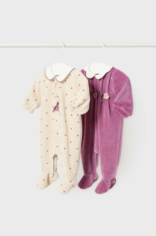 Φόρμες με φουφούλα μωρού Mayoral Newborn Gift box 2-pack Βρεφικό προϊόν μωβ 2736.2B.Newborn.9BYX