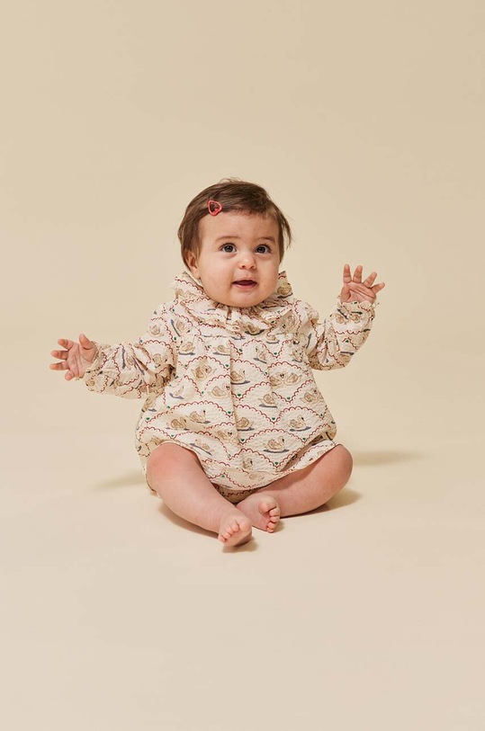 Konges Sløjd salopete bebelusi din bumbac Produs pentru bebe bej KS6457