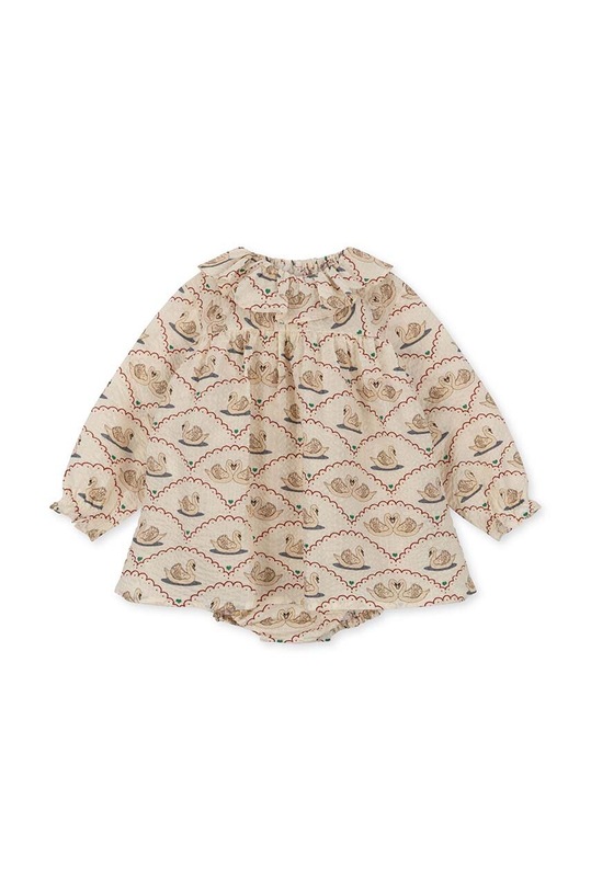 Konges Sløjd salopete bebelusi din bumbac KS6457 bej AW23