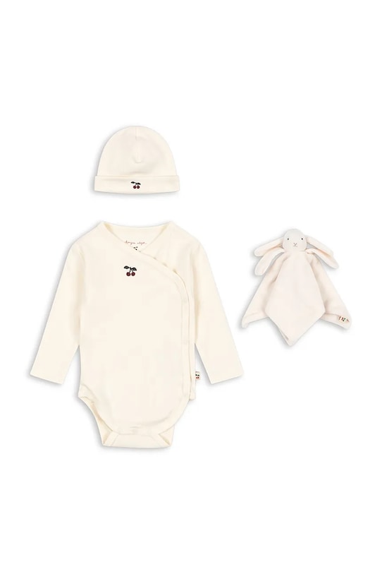 Konges Sløjd zestaw niemowlęcy bawełniany MATERNITY PACKAGE 3-pack beżowy KS6041