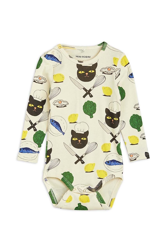 Mini Rodini body bawełniane niemowlęce Produkt niemowlęcy beżowy 2374010800
