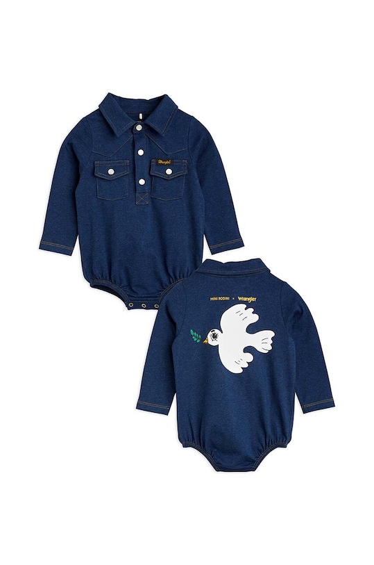 Mini Rodini body bebe Mini Rodini x Wrangler 2384010060 bleumarin AW23