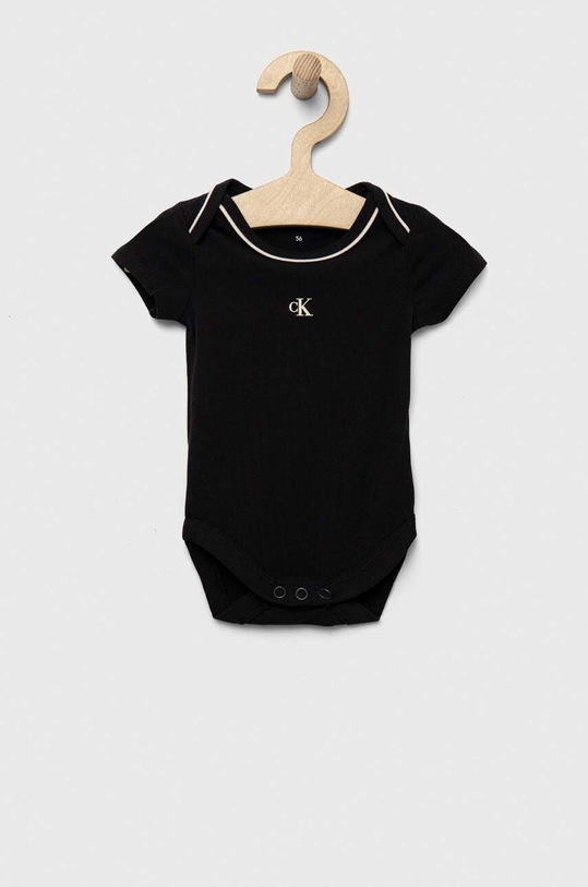 Chłopiec Calvin Klein Jeans body niemowlęce 2-pack IN0IN00099.9BYX czarny