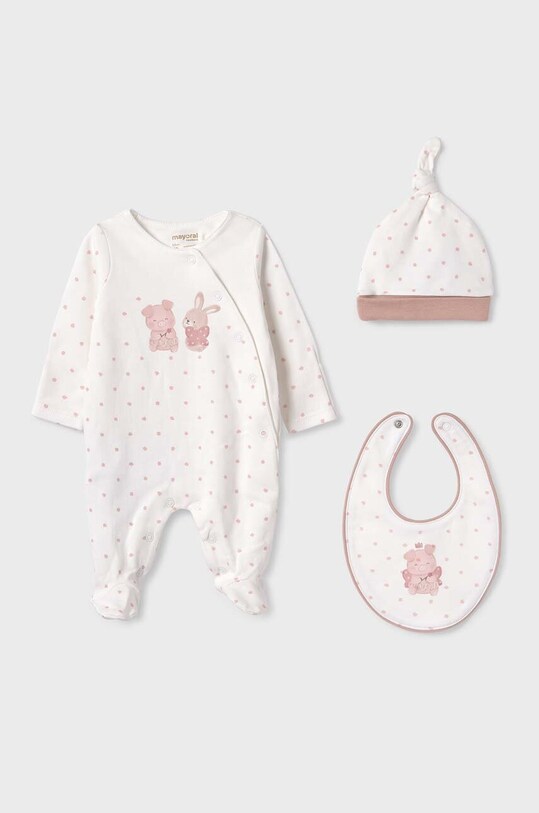 Mayoral Newborn komplet bawełniany niemowlęcy Gift box Produkt niemowlęcy różowy 9360.1Q.Newborn.9BYX
