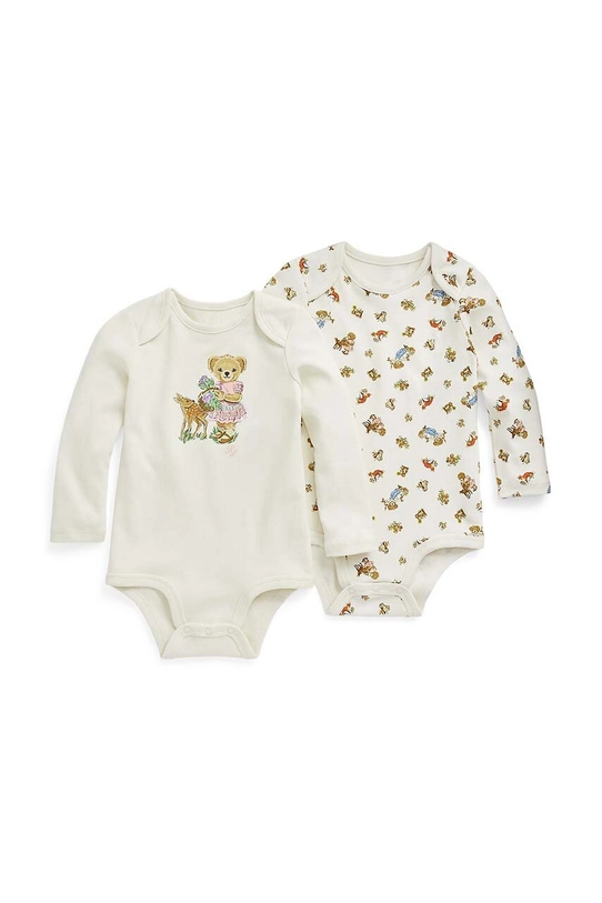 Polo Ralph Lauren body din bumbac pentru bebelusi 2-pack 2-pack bej 310918128001