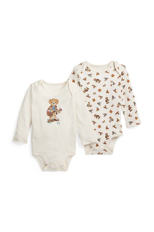 Polo Ralph Lauren body bawełniane niemowlęce 2-pack 2-pack beżowy 320917971001