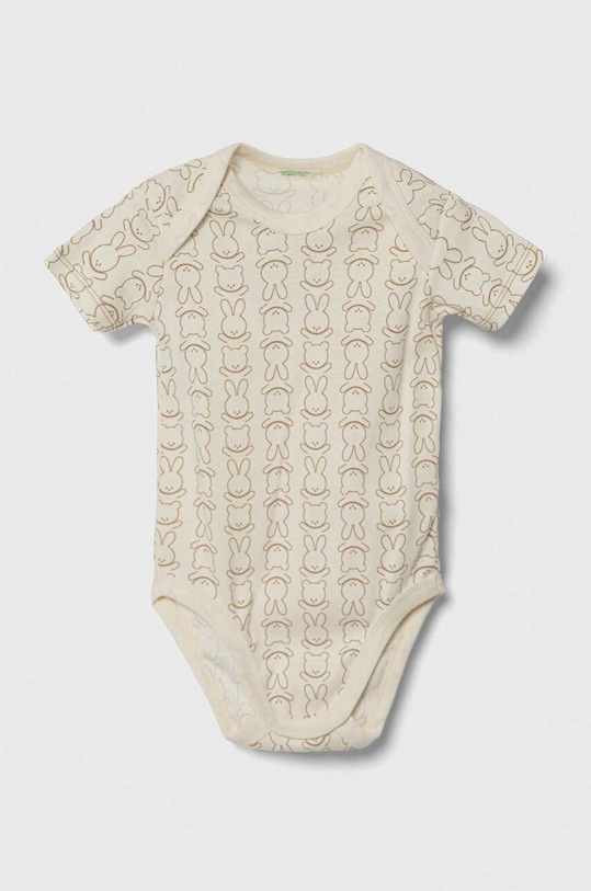 Chłopiec United Colors of Benetton body bawełniane niemowlęce 2-pack 3GI70B00H.W.SEASONAL beżowy
