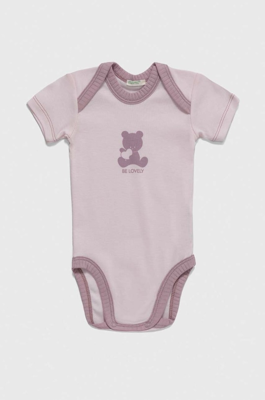 Chłopiec United Colors of Benetton body bawełniane niemowlęce 2-pack 3GI70B00H.W.SEASONAL różowy