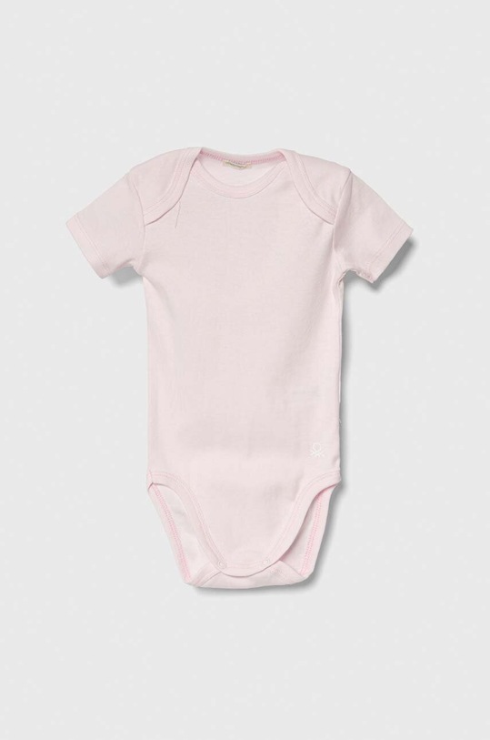 United Colors of Benetton body bawełniane niemowlęce 3-pack 3GI70B079.W.SEASONAL różowy
