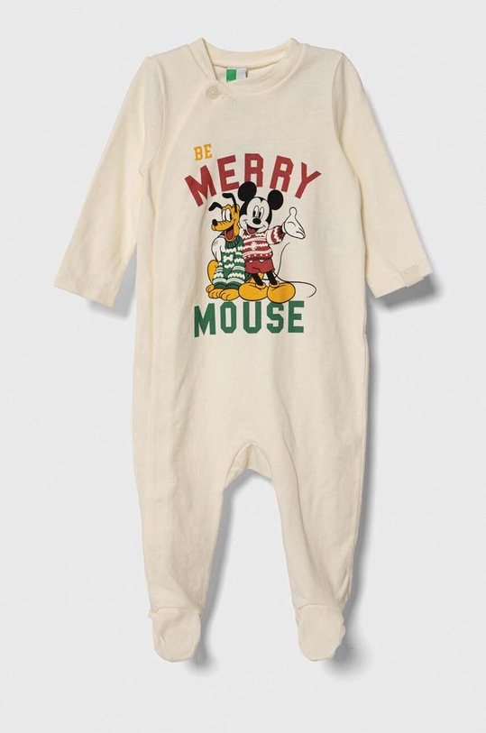 Дитячі бавовняні повзунки United Colors of Benetton Казкові герої бежевий 34B10T01J.W.SEASONAL