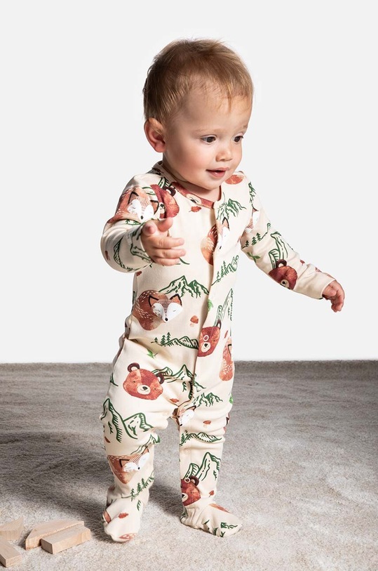 Дитячі бавовняні повзунки Coccodrillo бежевий ZC3404102USB