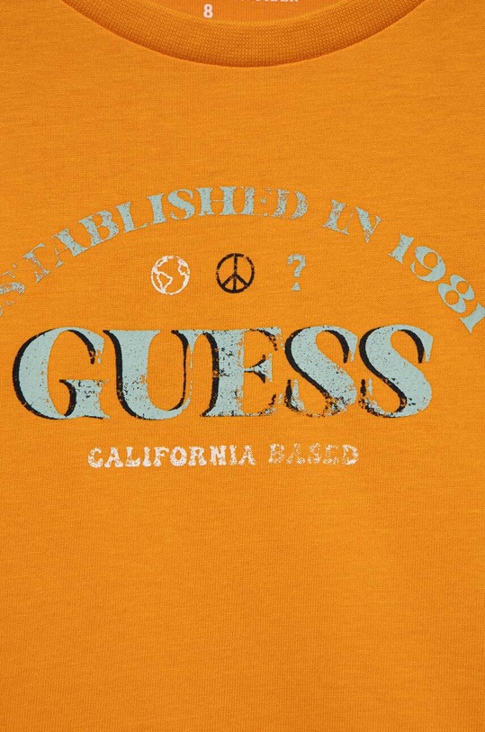 Chłopiec Guess longsleeve bawełniany dziecięcy L3YI06.K8HM4.9BYX pomarańczowy