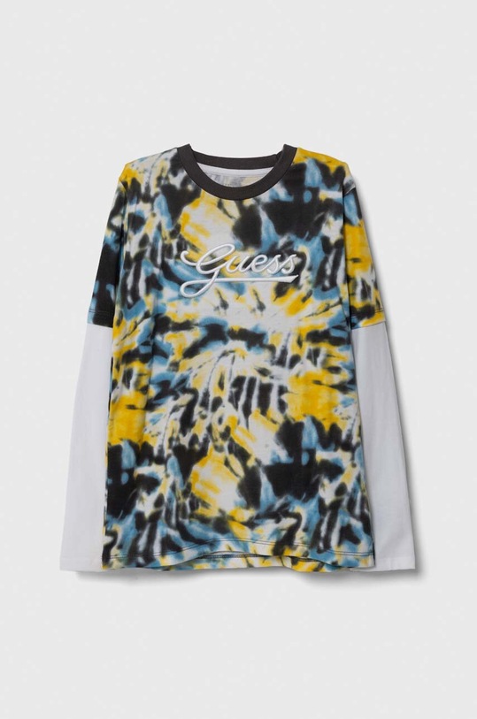 Guess longsleeve bawełniany dziecięcy wzorzyste multicolor L3YI33.K8HM3.9BYX