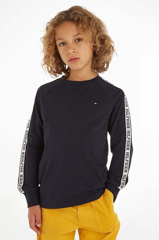 Tommy Hilfiger longsleeve bawełniany dziecięcy wzorzyste czarny KB0KB08321.74.122.9BYX