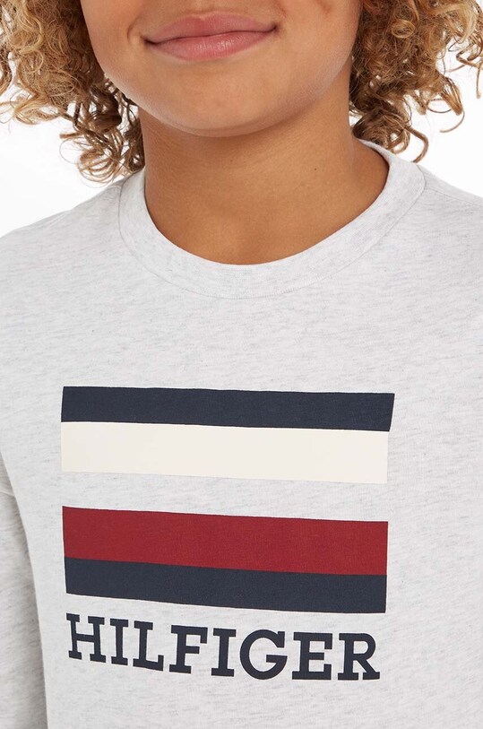 Παιδικό βαμβακερό μακρυμάνικο Tommy Hilfiger KB0KB08331.128.176.9BYX γκρί