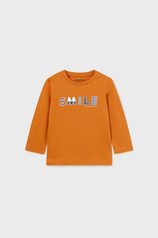 Mayoral longsleeve bawełniany niemowlęcy pomarańczowy 108.3C.Baby.9BYX