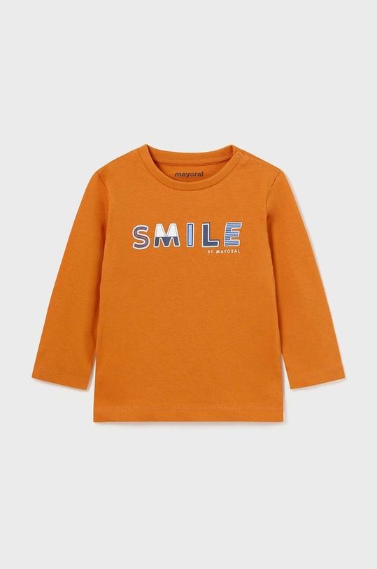 Mayoral longsleeve bawełniany niemowlęcy okrągły pomarańczowy 108.3C.Baby.9BYX