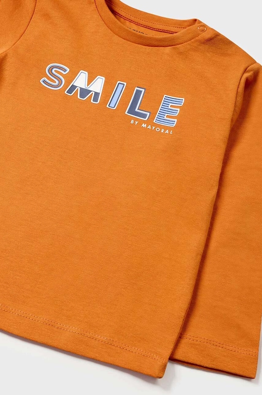 Chłopiec Mayoral longsleeve bawełniany niemowlęcy 108.3C.Baby.9BYX pomarańczowy