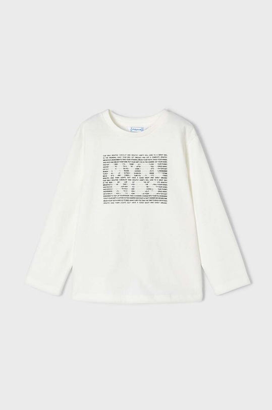 Mayoral longsleeve bawełniany dziecięcy nadruk beżowy 173.5G.Mini.9BYX