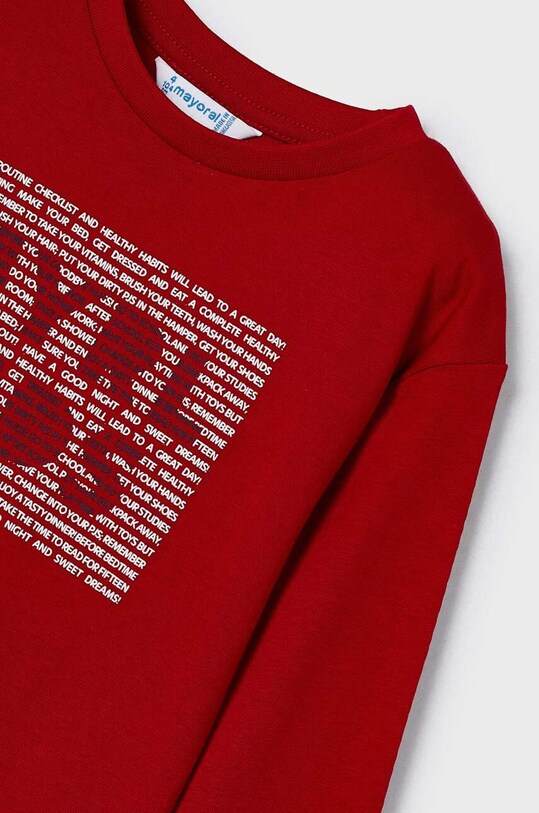 Mayoral longsleeve bawełniany dziecięcy 173.5G.Mini.9BYX czerwony AW23