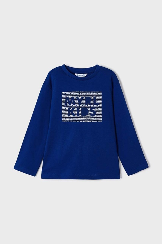 Mayoral longsleeve bawełniany dziecięcy nadruk niebieski 173.5G.Mini.9BYX