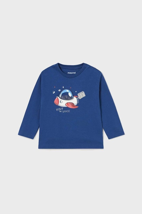 Mayoral longsleeve bawełniany niemowlęcy 2014.3B.Baby.9BYX niebieski AW23