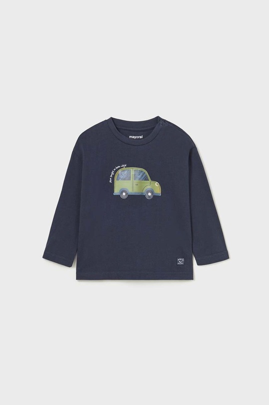 Mayoral longsleeve bawełniany niemowlęcy nadruk granatowy 2023.3E.Baby.9BYX