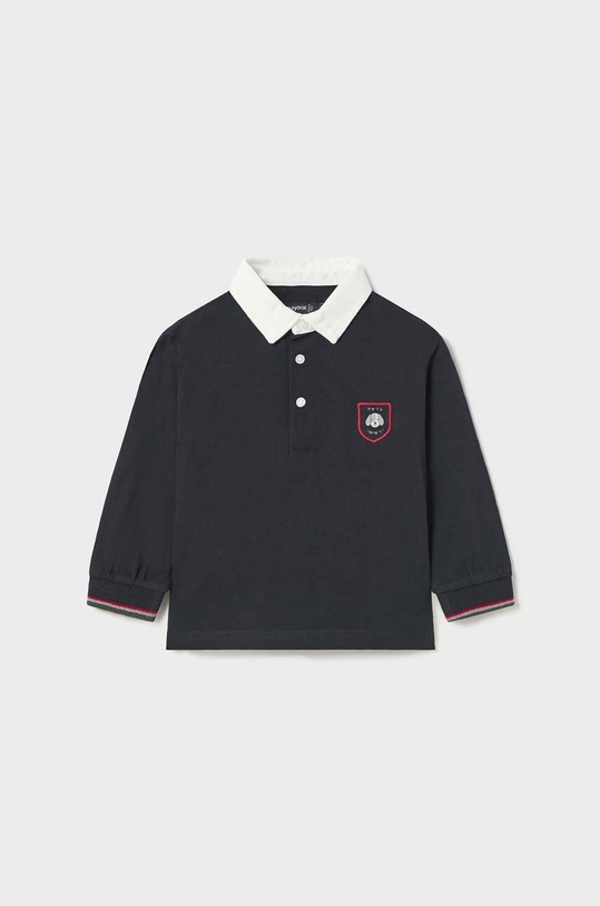 Dětský bavlněný dlouhý rukáv Mayoral s límečkem námořnická modř 2168.3A.Baby.9BYX