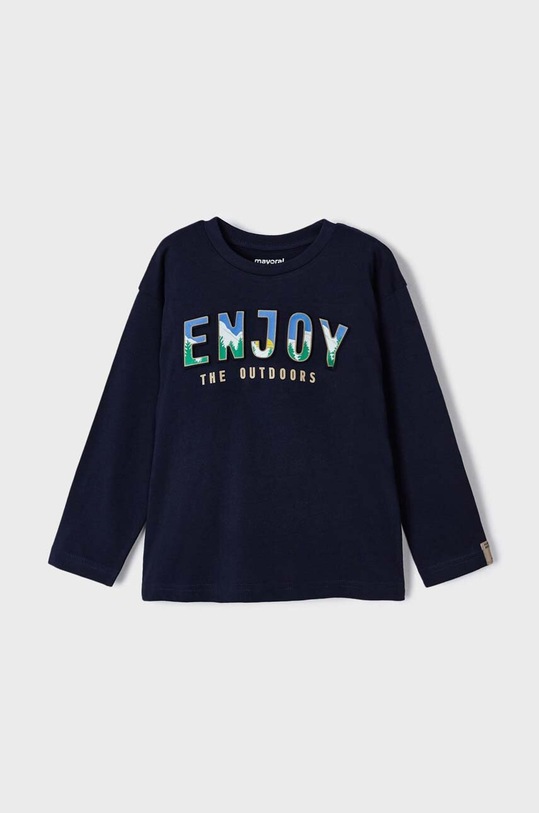 Mayoral longsleeve bawełniany dziecięcy nadruk granatowy 4020.5C.Mini.9BYX