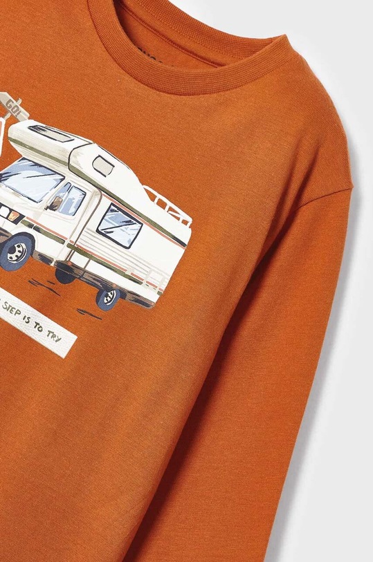 Chłopiec Mayoral longsleeve bawełniany dziecięcy 4023.5C.Mini.9BYX pomarańczowy