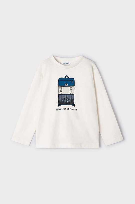 Mayoral longsleeve bawełniany dziecięcy nadruk beżowy 4028.5E.Mini.9BYX