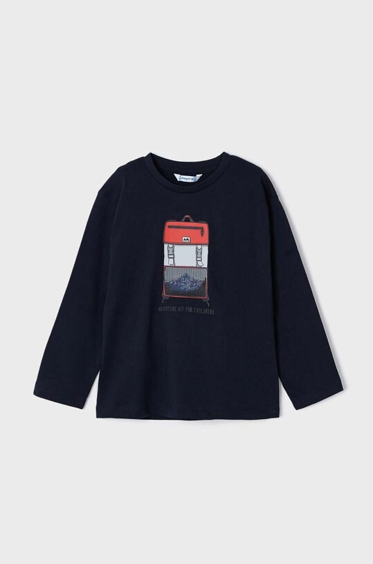 Mayoral longsleeve din bumbac pentru copii print bleumarin 4028.5E.Mini.9BYX