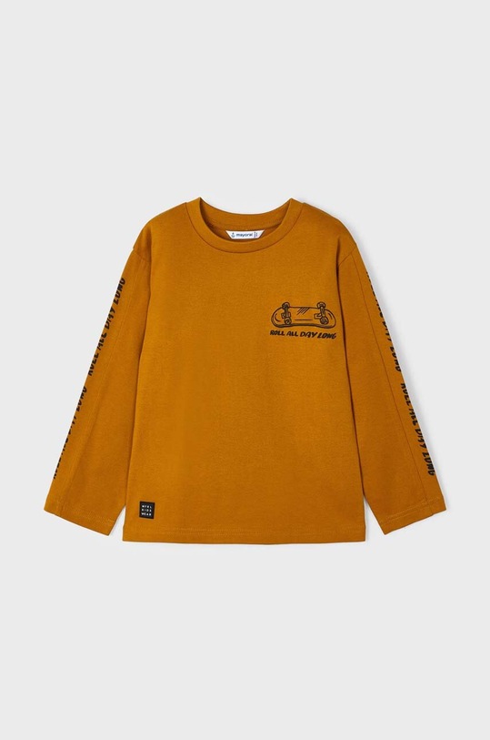Mayoral longsleeve bawełniany dziecięcy 4032.5F.Mini.9BYX pomarańczowy AW23