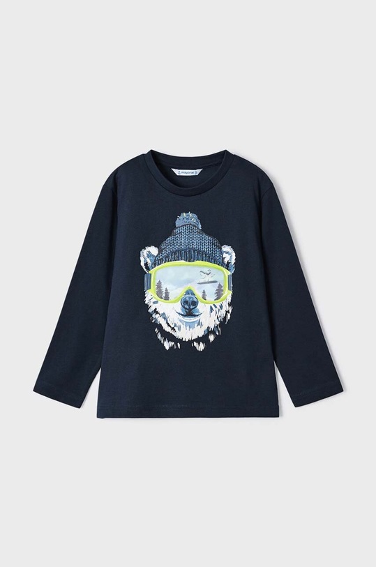 Mayoral longsleeve bawełniany dziecięcy nadruk granatowy 4036.5G.Mini.9BYX