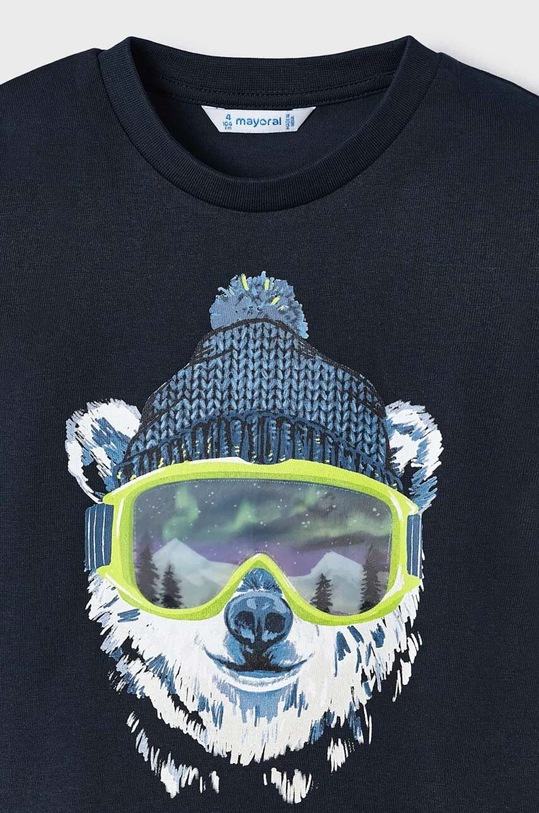 Mayoral longsleeve bawełniany dziecięcy 4036.5G.Mini.9BYX granatowy