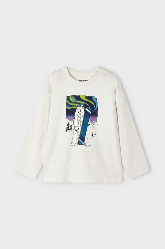 Mayoral longsleeve bawełniany dziecięcy 4038.5G.Mini.9BYX beżowy AW23