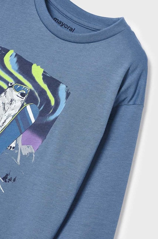 CHLAPEC Dětské bavlněné tričko s dlouhým rukávem Mayoral 4038.5G.Mini.9BYX modrá