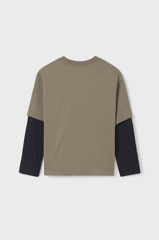 Mayoral longsleeve bawełniany dziecięcy 7060.7B.Junior.9BYX zielony AW23