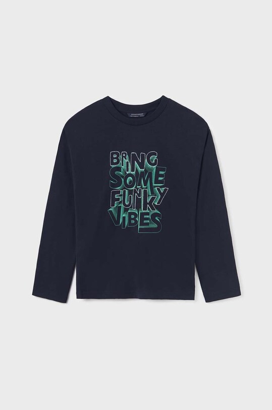 Mayoral longsleeve bawełniany dziecięcy granatowy 7061.7B.Junior.9BYX