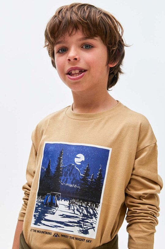 Хлопковый детский лонгслив Mayoral 7070.7E.Junior.9BYX зелёный AW23