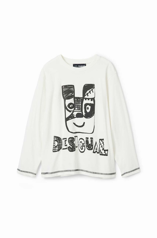 Desigual longsleeve bawełniany dziecięcy 23WBTK14 biały AW23