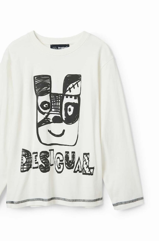 Desigual longsleeve bawełniany dziecięcy biały 23WBTK14