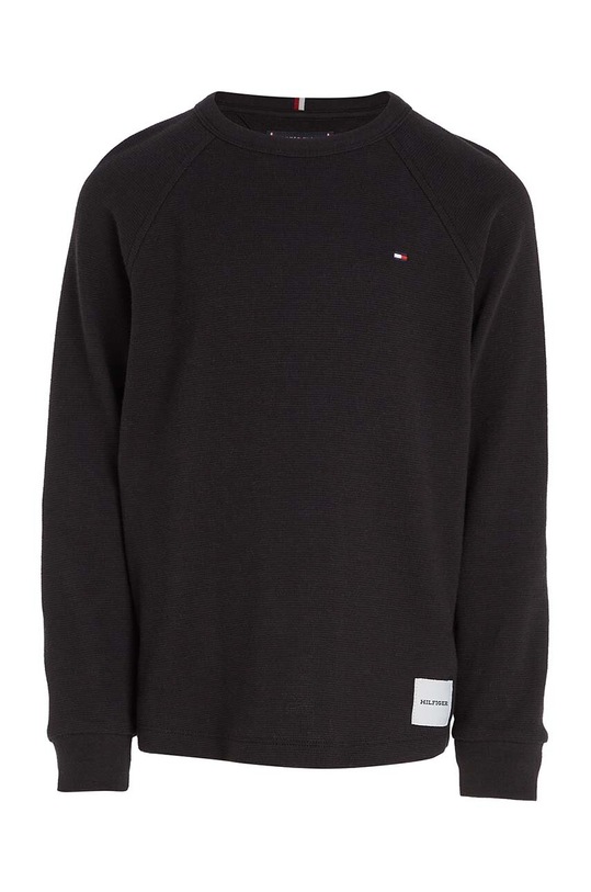 Tommy Hilfiger longsleeve bawełniany dziecięcy KB0KB08611.128.176.9BYX czarny AW23