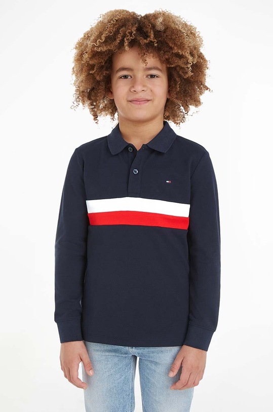 Tommy Hilfiger longsleeve dziecięcy wzorzyste granatowy KB0KB08656.128.176.9BYX