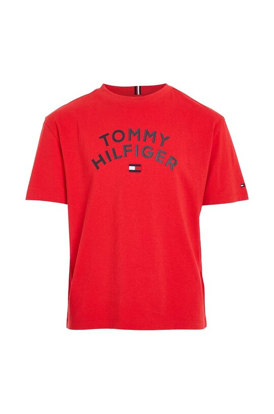Tommy Hilfiger t-shirt bawełniany dziecięcy KB0KB08548.74.122.9BYX czerwony AW23