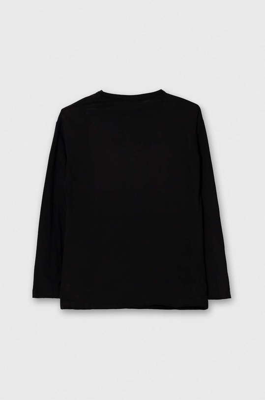 Sisley longsleeve bawełniany dziecięcy 3VR5X103P.G.SEASONAL czarny AW23