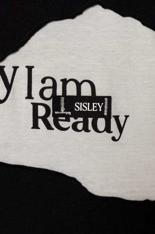 Chłopiec Sisley longsleeve bawełniany dziecięcy 3VR5X103P.G.SEASONAL czarny