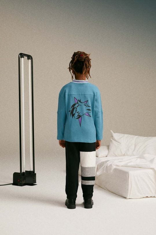 Sisley longsleeve bawełniany dziecięcy 3WCAX4004.G.SEASONAL