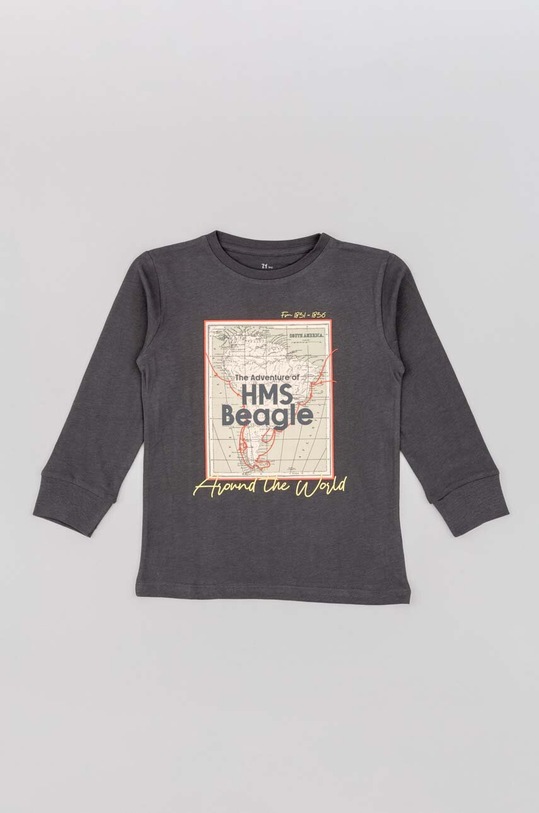 zippy longsleeve bawełniany dziecięcy 3105542402 szary AW23